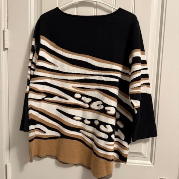 ALI MILES SCOOP NECK SWEATER CONTEMPORARY WAVE DESIGN SIZE LARGE - Picture 2 of 4